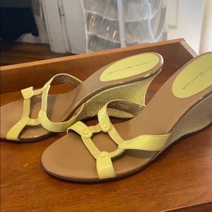 Yellow Tommy Hilfiger wedge sandals